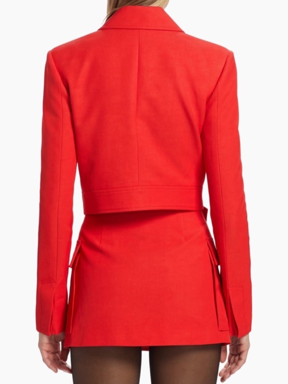 A.L.C. Reeve Cropped Blazer Jacket Patch Pocket Ruby Red Size 6 - Picture 13 of 16
